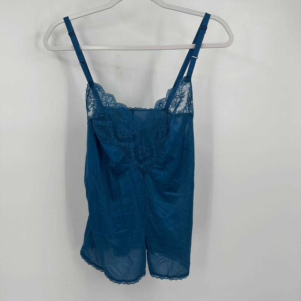 Womens Texsheen Vintage Y2KCamisole Top Size M Coquette Feminine‎ Boudoir Teal